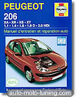 Revue technique Peugeot 206 essence diesel et gpl (1998-2001)